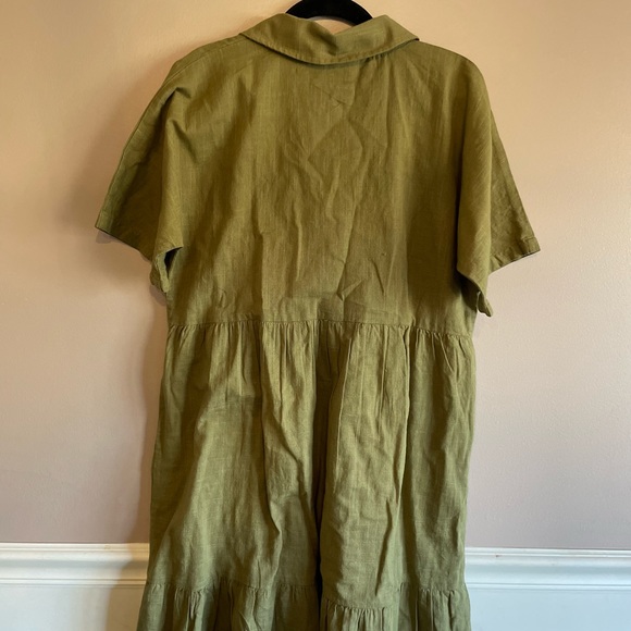 ABLE dress, green button down, 100% cotton, size medium - Picture 3 of 5